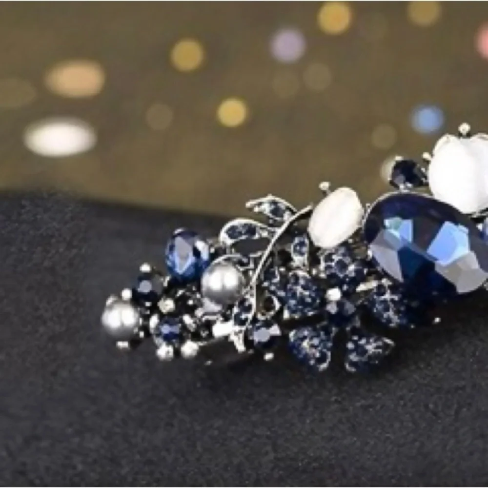 Single Hair Accessories Barrettes For Women Crystal Butterfly Peacock Fl…